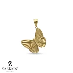 پلاک طلا پروانه گلوا کج سایز متوسط کد P30442