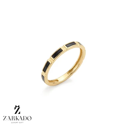 انگشتر رینگی طلا مینادار مشکی