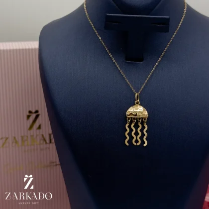 پلاک طلا طرح عروس دریایی jellyfish سایز کوچک