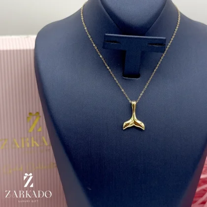 پلاک طلا طرح دم وال آینه ای سایز بزرگ