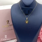 پلاک طلا طرح گل بابونه تراش