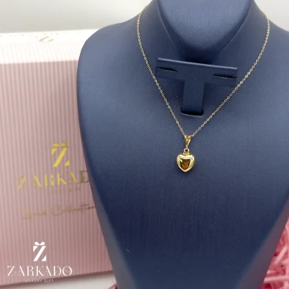 پلاک طلا طرح قلب آینه ای