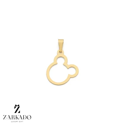 پلاک لیزری طلا طرح میکی تو خالی