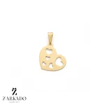 پلاک لیزری طلا طرح قلب 5 قلبی