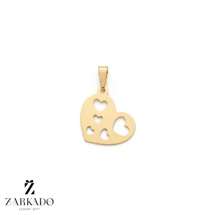 پلاک لیزری طلا طرح قلب 5 قلبی