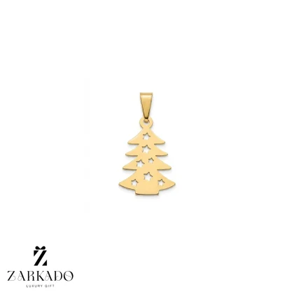 پلاک لیزری طلا طرح درخت کریسمس