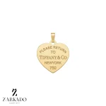 پلاک لیزری طلا طرح قلب با حک تیفانی