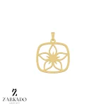 پلاک لیزری طلا طرح گل پنج پر