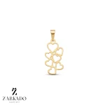 پلاک لیزری طلا طرح قلب های بادکنکی