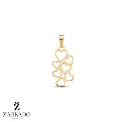 پلاک لیزری طلا طرح قلب های بادکنکی