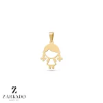 پلاک لیزری طلا طرح دختر با موهای بافته