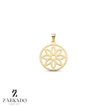 پلاک لیزری طلا طرح گل و دایره