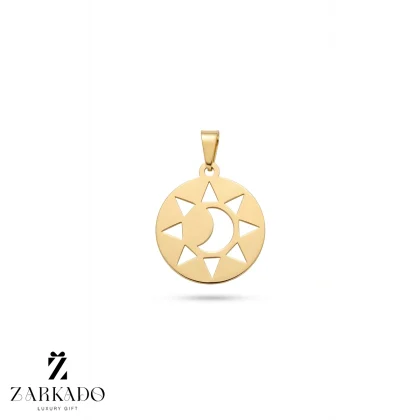 پلاک لیزری طلا طرح ماه و خورشید