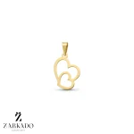 پلاک لیزری طلا طرح دو قلب