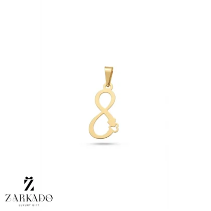 پلاک لیزری طلا طرح بینهایت و قلب