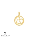 پلاک لیزری طلا طرح دو قلب تودرتو