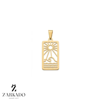 پلاک لیزری طلا طرح تابلو ساحلی