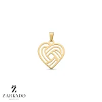 پلاک لیزری طلا قلب طرح بافت