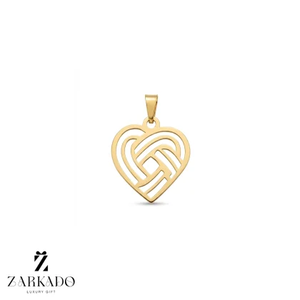 پلاک لیزری طلا قلب طرح بافت