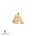 پلاک لیزری طلا حرف A با بال پروانه