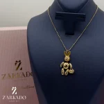 پلاک طلا طرح خرگوش گوش دار با کیف مفصل دار