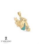 پلاک طلا طرح ایران خانوم با موهای بلند