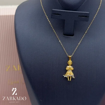 پلاک طلا طرح عروسک چینی