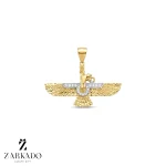 پلاک طلا طرح فروهر نگین دار