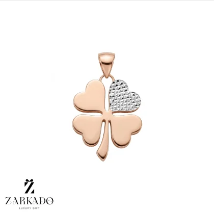 پلاک طلا شبدر گلوا رزگلد تراش سفید سایز 2.5*1.5