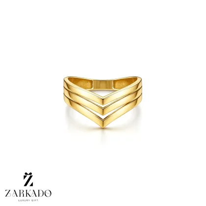 انگشتر طلا طرح فلش سه تایی