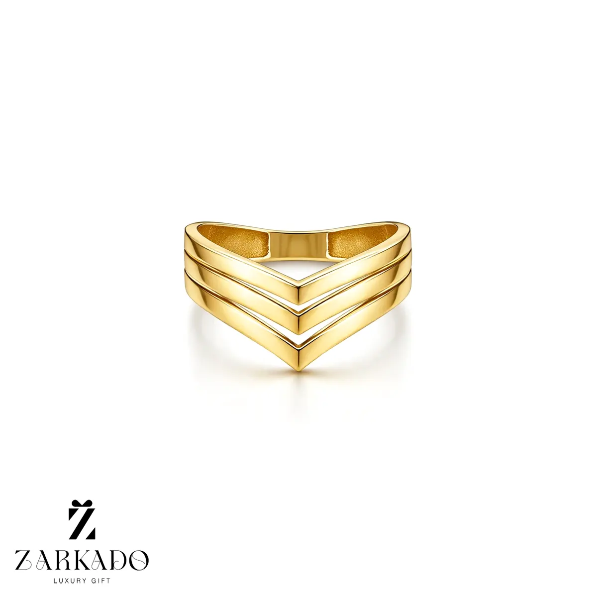 انگشتر طلا طرح فلش سه تایی