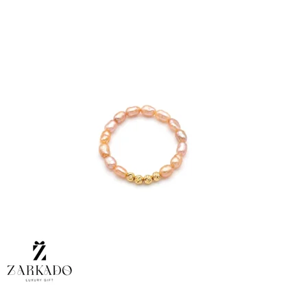 انگشتر مروارید پرورشی رزگلد با گوی 4 عدد