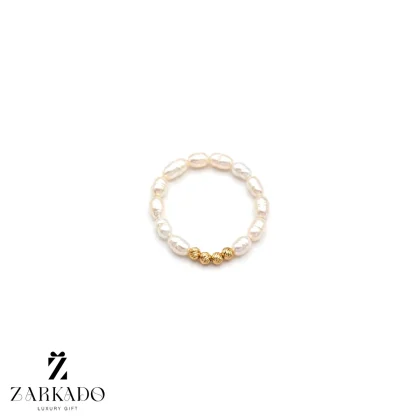 انگشتر مروارید پرورشی سفید 4عدد گوی طلا