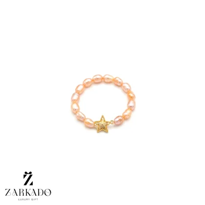 انگشتر مروارید پرورشی رزگلد با ستاره