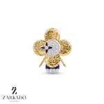 پلاک طلا کالکشن لویی ویتون نگین دار و مینا دار