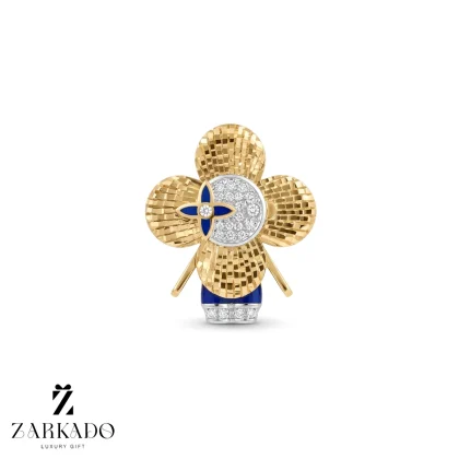 پلاک طلا کالکشن لویی ویتون نگین دار و مینا دار