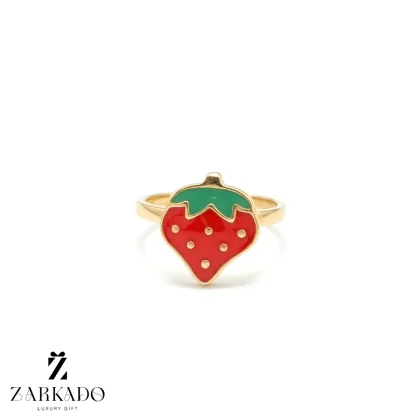 انگشتر بچگانه طلا طرح توت فرنگی