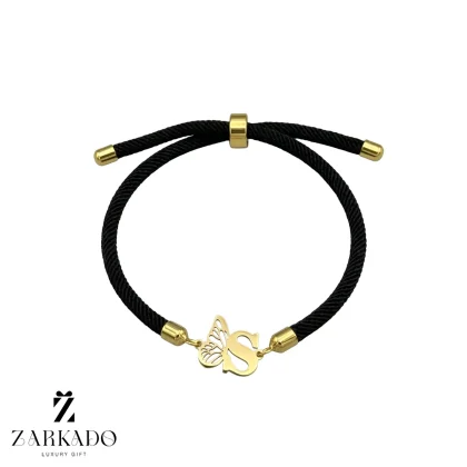 دستبند بندی حرف انگلیسی S با بال پروانه