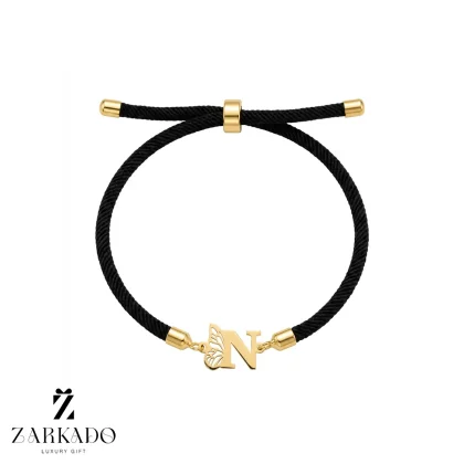 دستبند بندی حرف انگلیسی N با بال پروانه