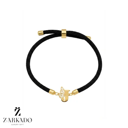 دستبند بندی حرف انگلیسی J با بال پروانه