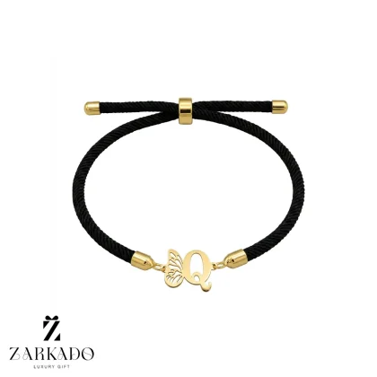 دستبند بندی حرف انگلیسی Q با بال پروانه