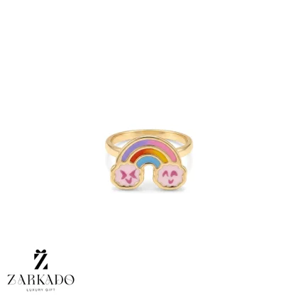 انگشتر بچگانه طلا طرح رنگین کمان