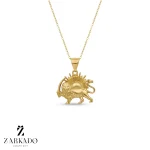 پلاک طلا طرح شیر و خورشید