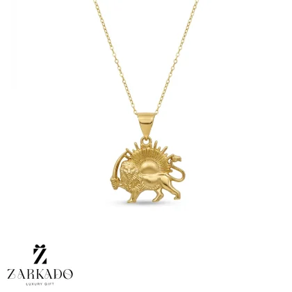 پلاک طلا طرح شیر و خورشید