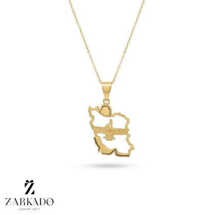 پلاک طلا طرح ایران با فروهر