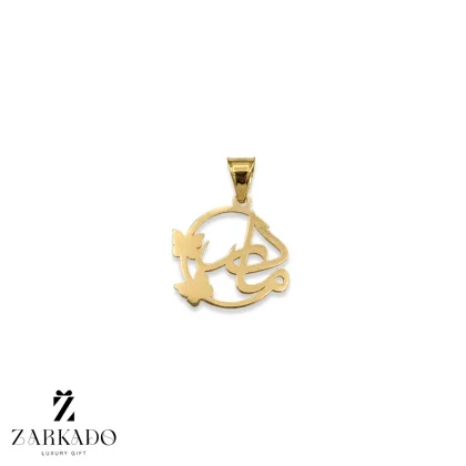 پلاک طلا طرح مادر با پروانه