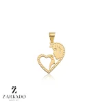 پلاک طلا طرح صورت مادر و فرزند با قلب