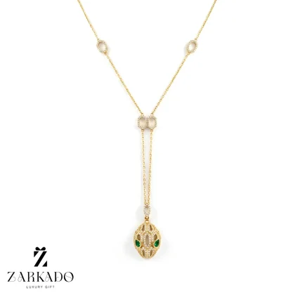 گردنبند طلا مار بولگاری با چشم سبز