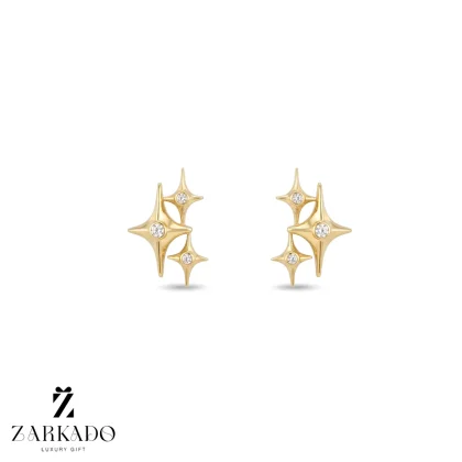 گوشواره میخی طلا طرح 3ستاره