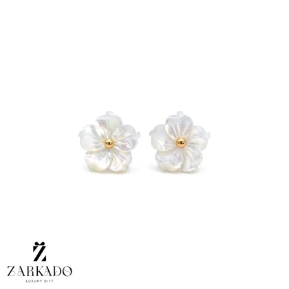 گوشواره میخی گوی و گل صدفی